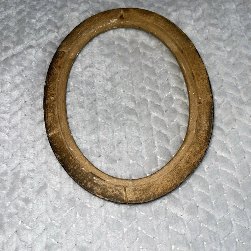 Vintage Oval Wood Picture Frame 5x7 Traditional Classic Ebony Color‎ Gold Trim